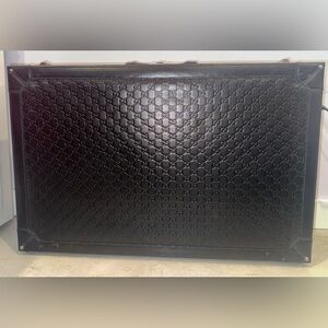 Gucci Black Leather Guccissima GG Trunk